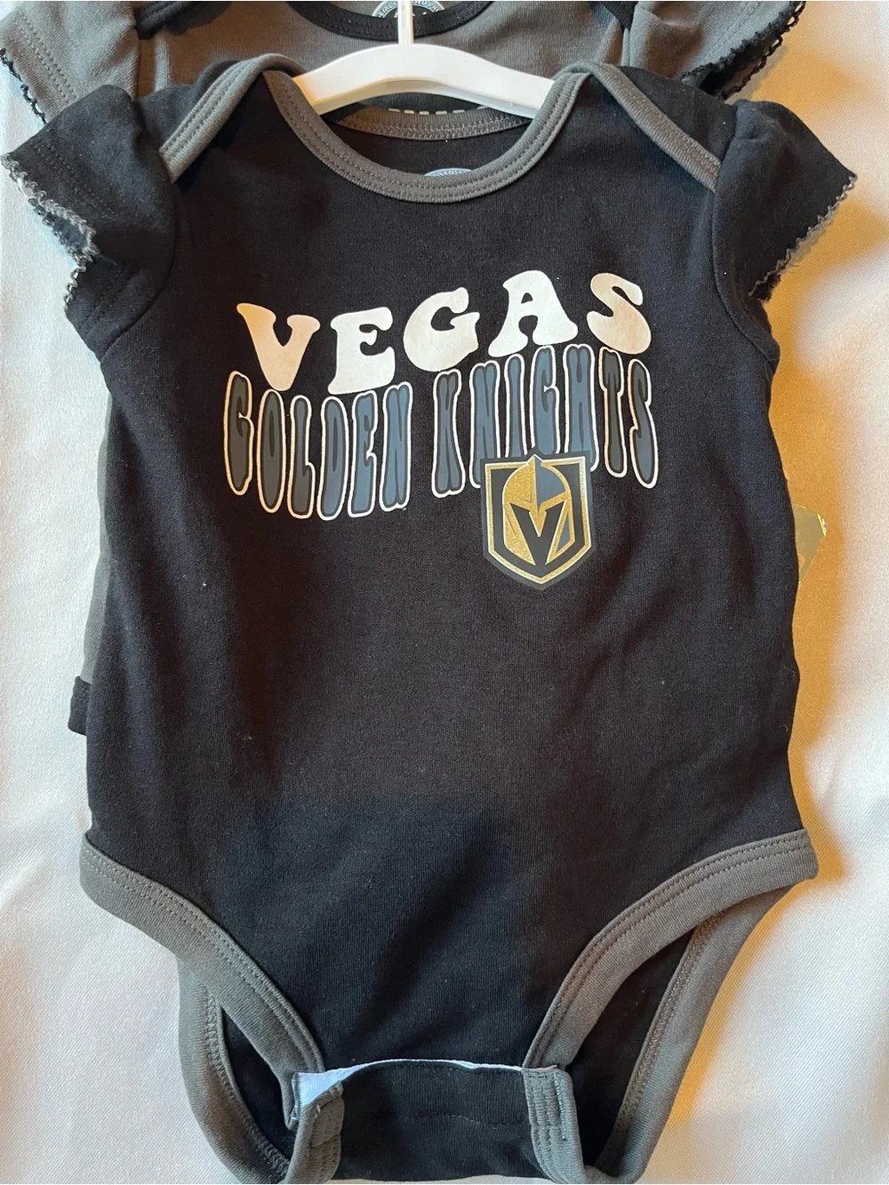 NHL Vegas Golden Knights Infant Girls' 3pk Bodysuits - 3-6M